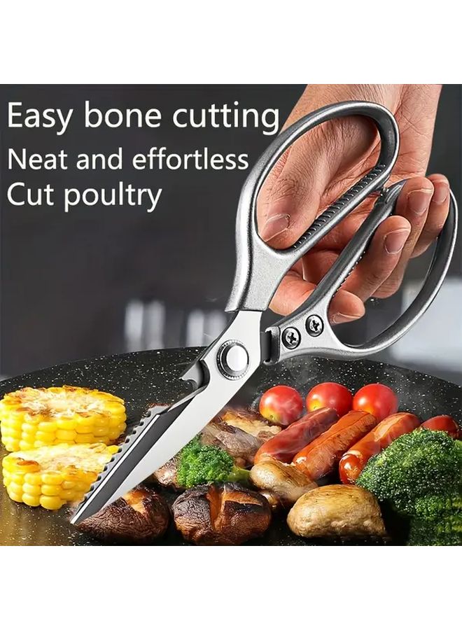 Stainless Steel Kitchen Shears Heavy Duty Dishwasher Safe 1pc Silvery - Image 1