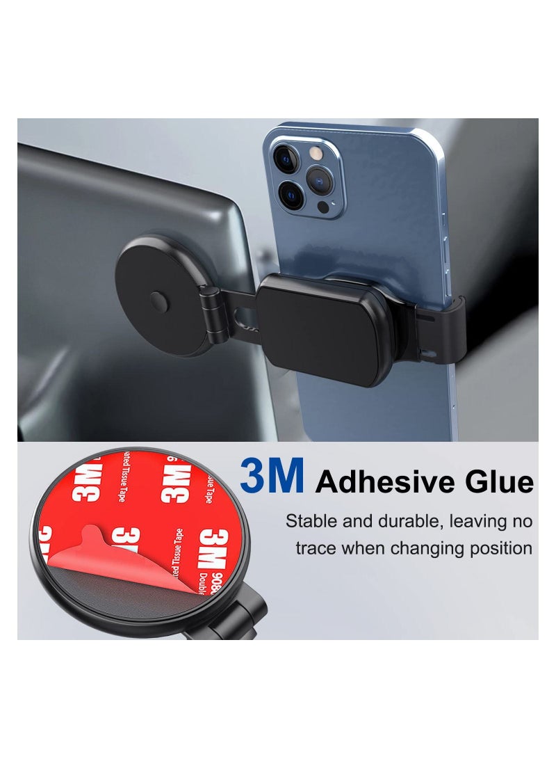 Phone Car Mount, Fit for Tesla Magnetic Phone Car Mount, 360° Rotation Foldable Invisible Magnetic Car Phone Holder with a Phone Clamp, Phone Mount for Car/Laptop MagSafe, Fit for iPhone Samsung - Image 3