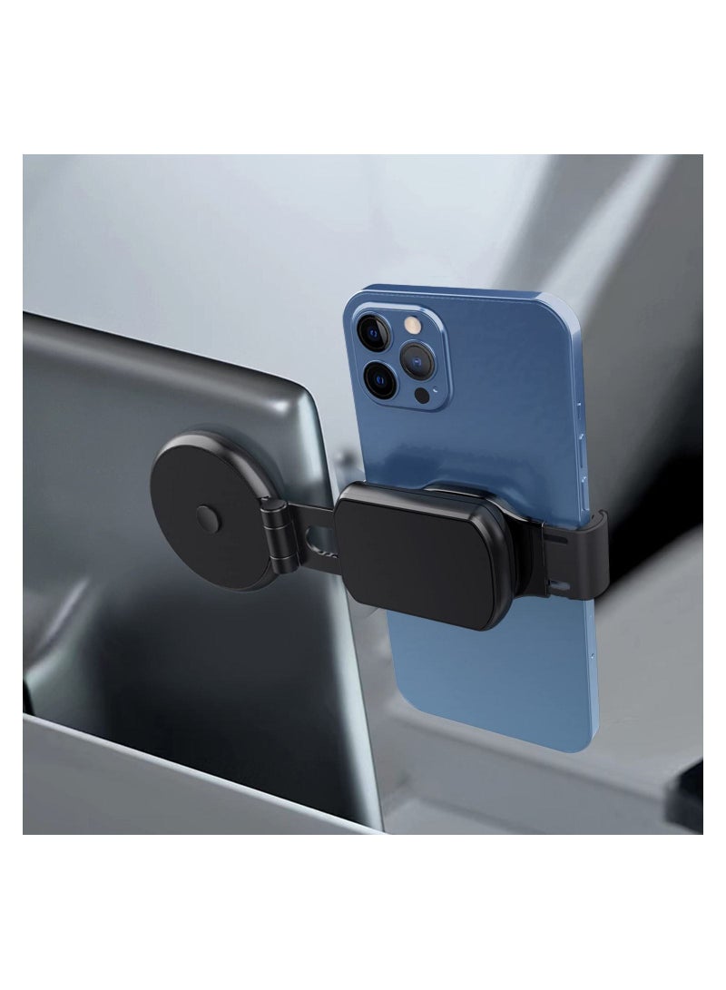 Phone Car Mount, Fit for Tesla Magnetic Phone Car Mount, 360° Rotation Foldable Invisible Magnetic Car Phone Holder with a Phone Clamp, Phone Mount for Car/Laptop MagSafe, Fit for iPhone Samsung - Image 1