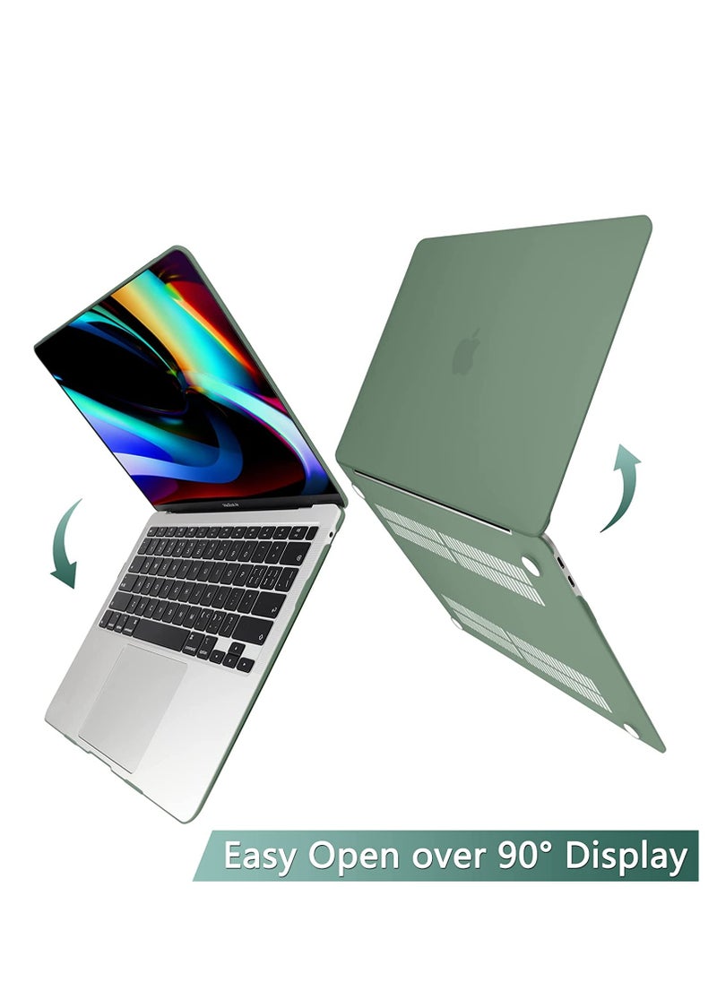 Generic Rubberized Case Compatible with MacBook Air 13.6 Inch 2022 Release M2 Chip A2681/2024 release M3 Chip A3113/2025 Release M4 Chip A3240 ,Snap On Hard Shell Cover for MacBook Air 13.6" M2 Chip with Liquid Retina Display and Touch ID, Midnight Green  - Image 2
