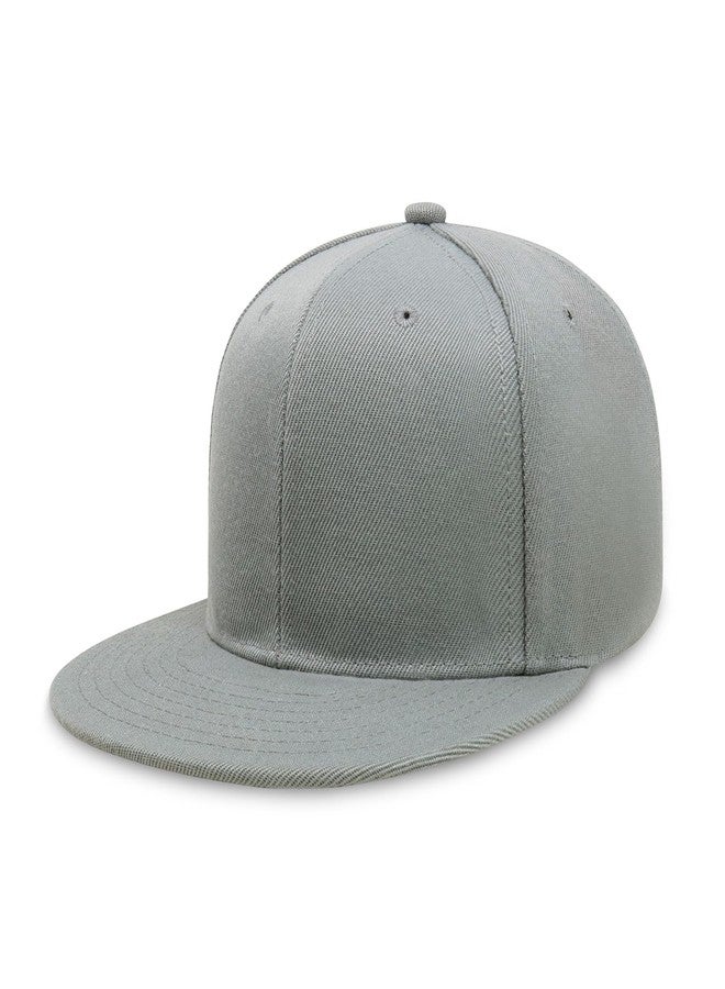 CHOK.LIDS Flat Bill Visor Classic Snapback Hat Blank Adjustable Brim High Top End Trendy Color Style Plain Tone Baseball Cap (Light Grey.) - Image 1