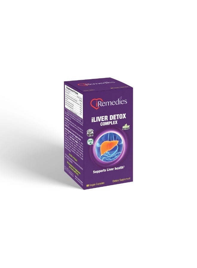 iRemedies مجمع iLiver Detox من iRemedies – دعم صحة الكبد مع الشوك الحليب، الهندباء، ومضادات الأكسدة – 60 كبسولة - Image 2