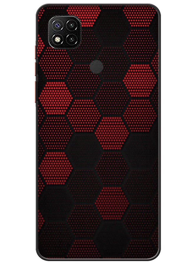 EYE CATCH Protective Case Cover For Xiaomi Redmi 9C Red Hexagon  - Image 1