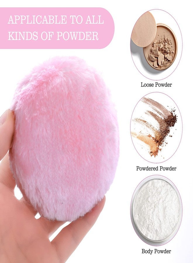 Sibba Large Fluffy Powder Puff, 4 Inch Ultra Soft Washable Reusable Velour Face Body Powder Puff Loose Powder Puffs Wet Dry Makeup Tool (Pink) - Image 4