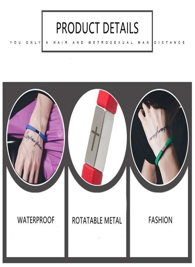 HOMLIFPER Cross Bracelet for Men Women, Stainless Steel Script Faith Silicone Waterproof Wristbands Sport Scripture Religious ID Bracelet for Young Adults - Image 5