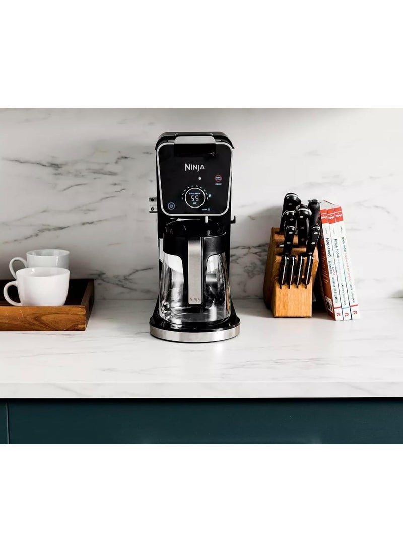 Ninja Ninja CFP301 DualBrew Pro Specialty 12Cup Drip Maker with Glass Carafe SingleServe for Coffee Pods or Grounds with 4 Brew Styles Frother  Separate Hot Water System Black  - Image 4