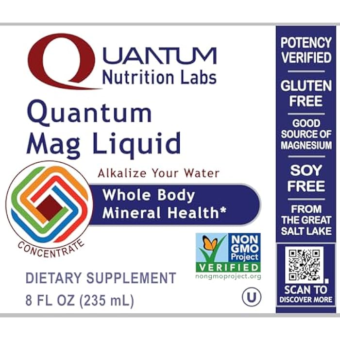 Quantum Nutrition Labs Mag Liquid - Liquid Magnesium Mineral Support, Supplement for Women & Men, Ionic Trace Mineral Concentrate with Chloride, Boron, & Lithium - 8 fl oz Bottle - Image 2
