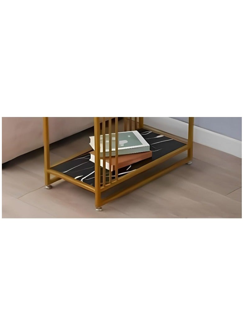 ALCOACH Side Table 2 Layer Side Table Sofa Table for Living Room Bedroom Kitchen Office - Image 3