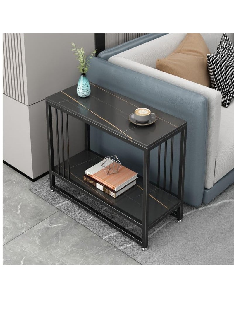 ALCOACH Side Table 2 Layer Side Table Sofa Table for Living Room Bedroom Kitchen Office - Image 4