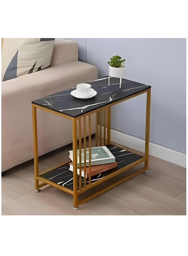 ALCOACH Side Table 2 Layer Side Table Sofa Table for Living Room Bedroom Kitchen Office - Image 1