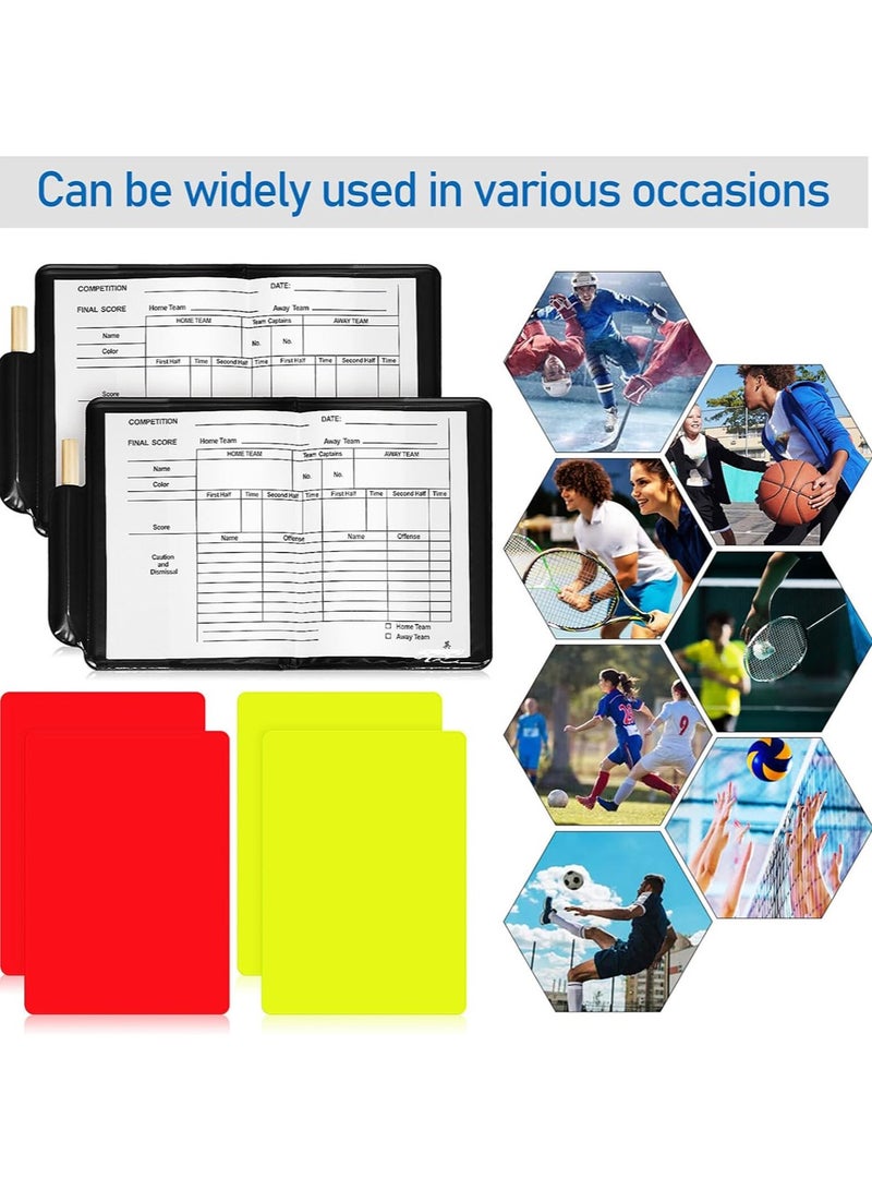 مجموعتين من بطاقات حكم كرة القدم، البطاقة الصفراء والحمراء، صافرة حكم كرة القدم المعدنية، معدات حكم كرة القدم - Image 5