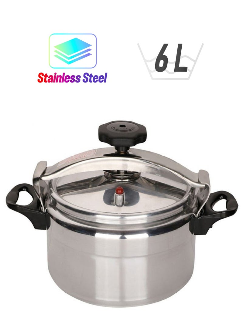 6 LitersLiters 6L Stainless Steel Black/Silver Skeleton Pot Silver/Black  - Image 1