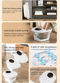Bukela Foot spa massager, foot bath with heating, digital temperature control, bubbles, and foot massage rollers, fast heating  - Image 3