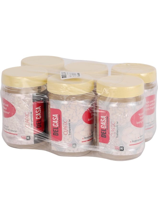 DELCASA Delcasa DC3317 Round Pet Jar Set, 500 ml Capacity, Transparent  - Image 2