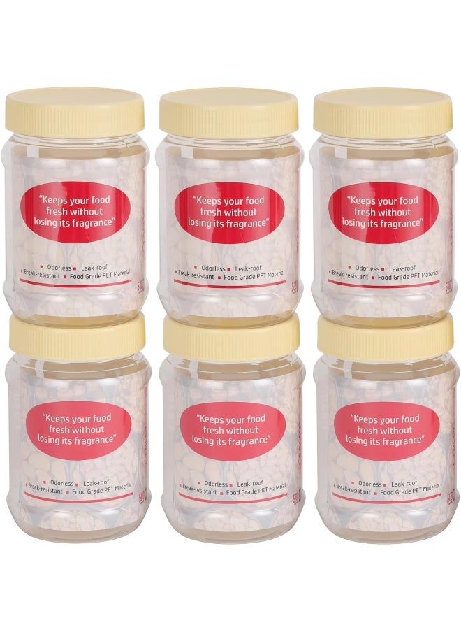 DELCASA Delcasa DC3317 Round Pet Jar Set, 500 ml Capacity, Transparent  - Image 1