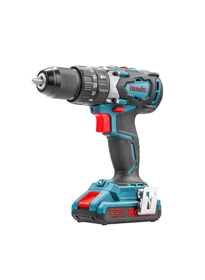 رونيكس مثقاب لاسلكى ( بدون فحمات ) 20 فولت و 13 مم و 55 نيوتن  # 8905K - Image 5