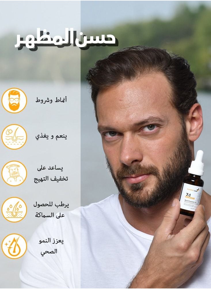 Almond Hair Almondhair Beard Oil 1 Ounce Protectant for Men 7-in-1 Natural Botanical Ingredients Nourishing Jojoba Oil Castor Oil Sweet Almond Oil  - Image 4