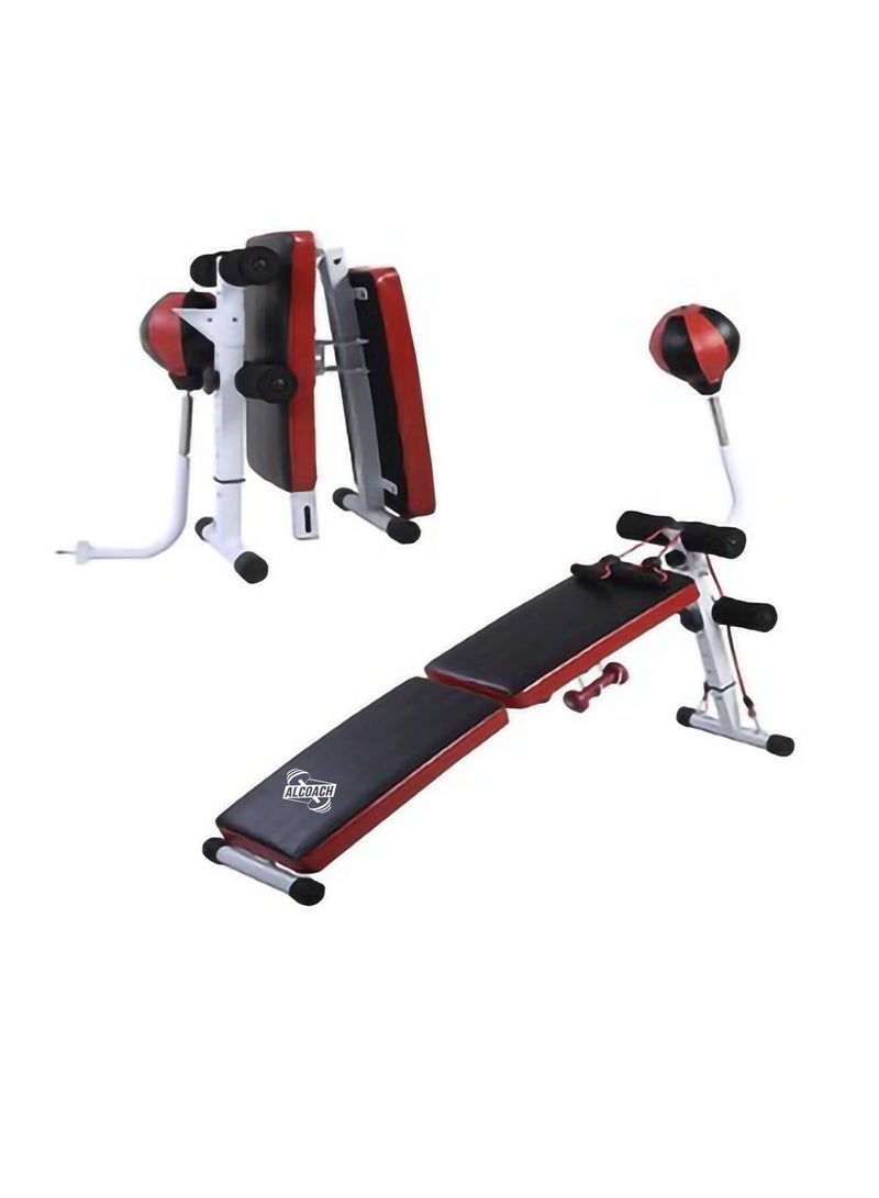 ALCOACH Sit-up Adjustable Abdominal Bench with Speedball and Pull Ropes - Image 4
