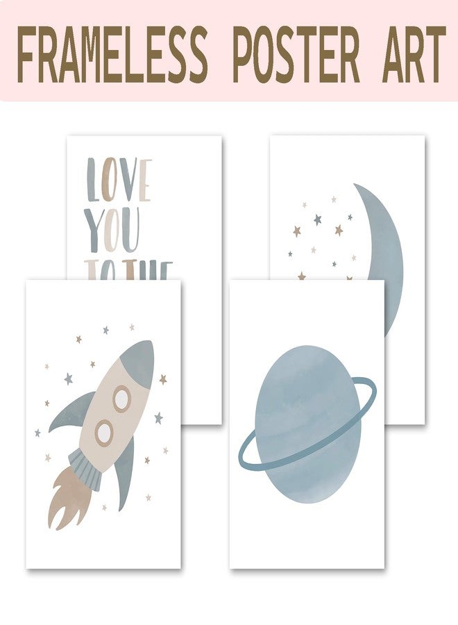 Foedor Boho Neutral Wall Art Prints Set of 4, Boho Nursery Decor Girl Boy, Love You to the Moon and Back Wall Decor Posters for Classroom Toddler Kids Room Playroom, 8x10 Unframed - Image 2