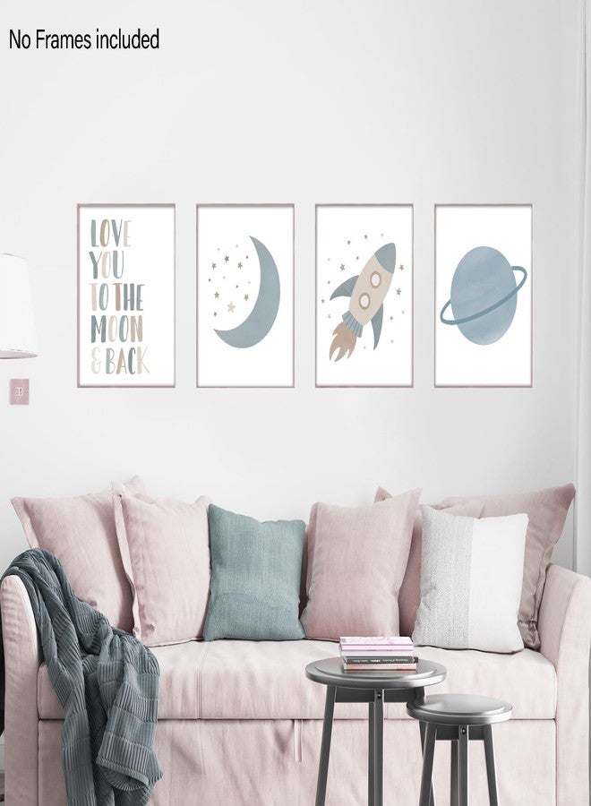 Foedor Boho Neutral Wall Art Prints Set of 4, Boho Nursery Decor Girl Boy, Love You to the Moon and Back Wall Decor Posters for Classroom Toddler Kids Room Playroom, 8x10 Unframed - Image 5