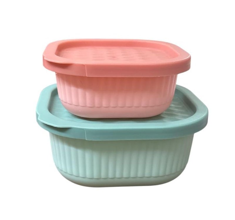 c s m C.S.M CSM Food Storage Containers, Square, 290ml and 135ml, Set of 6, Airtight, Microwave Safe, Multicolour - Image 5