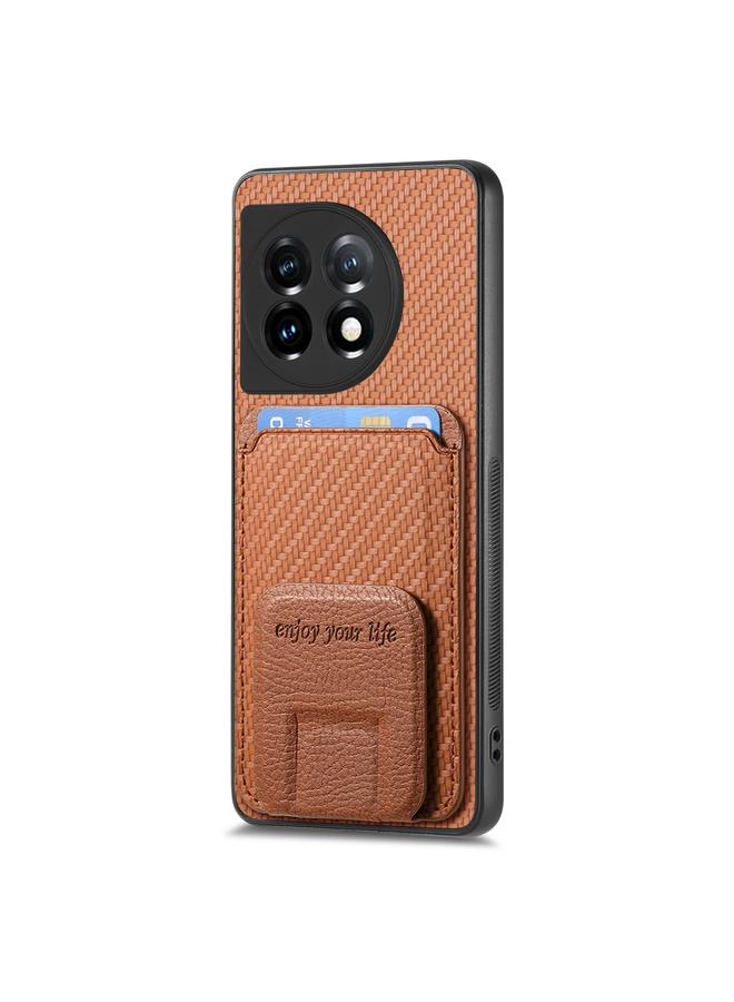 S-TOP Case For OnePlus 10T Carbon Fiber Card Bag Fold Stand Phone Case - Image 2