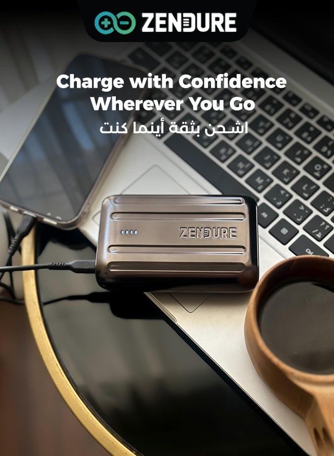 ZENDURE 20000 mAh SuperMini 20+ External Battery with USB-C Power Delivery – Ultra-Compact Credit Card Size, 20W USB-C Input & Output, Fast Charging on the Go - Silver - Image 5