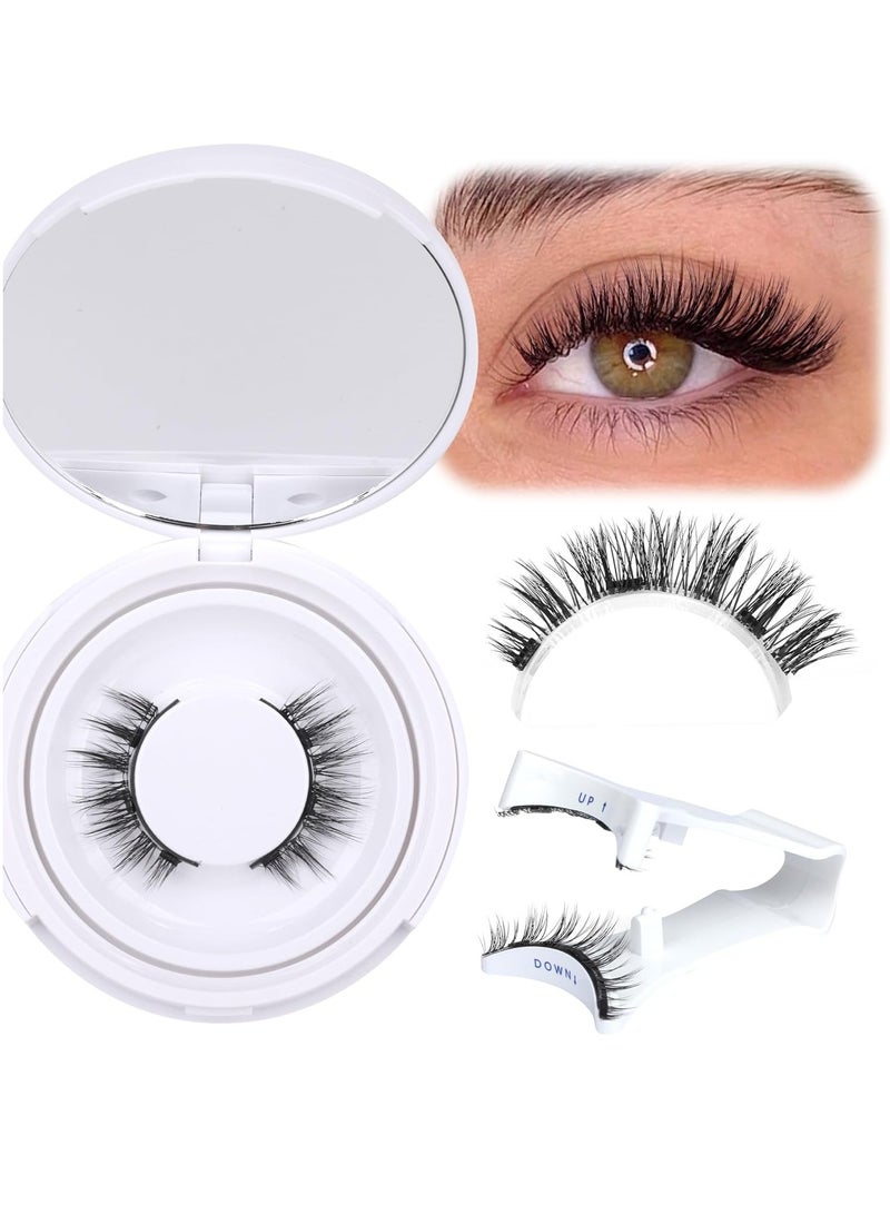 general Magnetic Eyelashes Fluffy False Eyelashes No Glue Needed Magnetic Lashes Natural Strip Eye Lashes 1 Pair Cat Eye Magnetic Fake Eyelashes Durable Fake Lashes with Applicator - Image 1