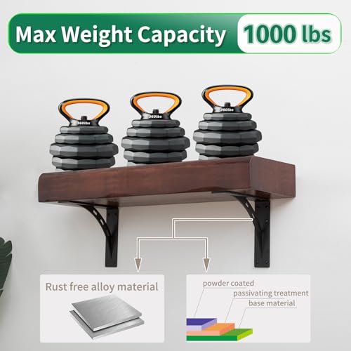 QDMXJF 7 inch X 6 inch Heavy Duty Bracket,Granite Countertop Support, Heavy Duty Shelf Brackets , Max Load 1000 Lbs ,Mantel Brackets (Set of 2) - Countertop Support Brackets (7" x 6") - Image 4