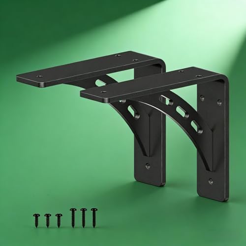 QDMXJF 7 inch X 6 inch Heavy Duty Bracket,Granite Countertop Support, Heavy Duty Shelf Brackets , Max Load 1000 Lbs ,Mantel Brackets (Set of 2) - Countertop Support Brackets (7" x 6") - Image 1