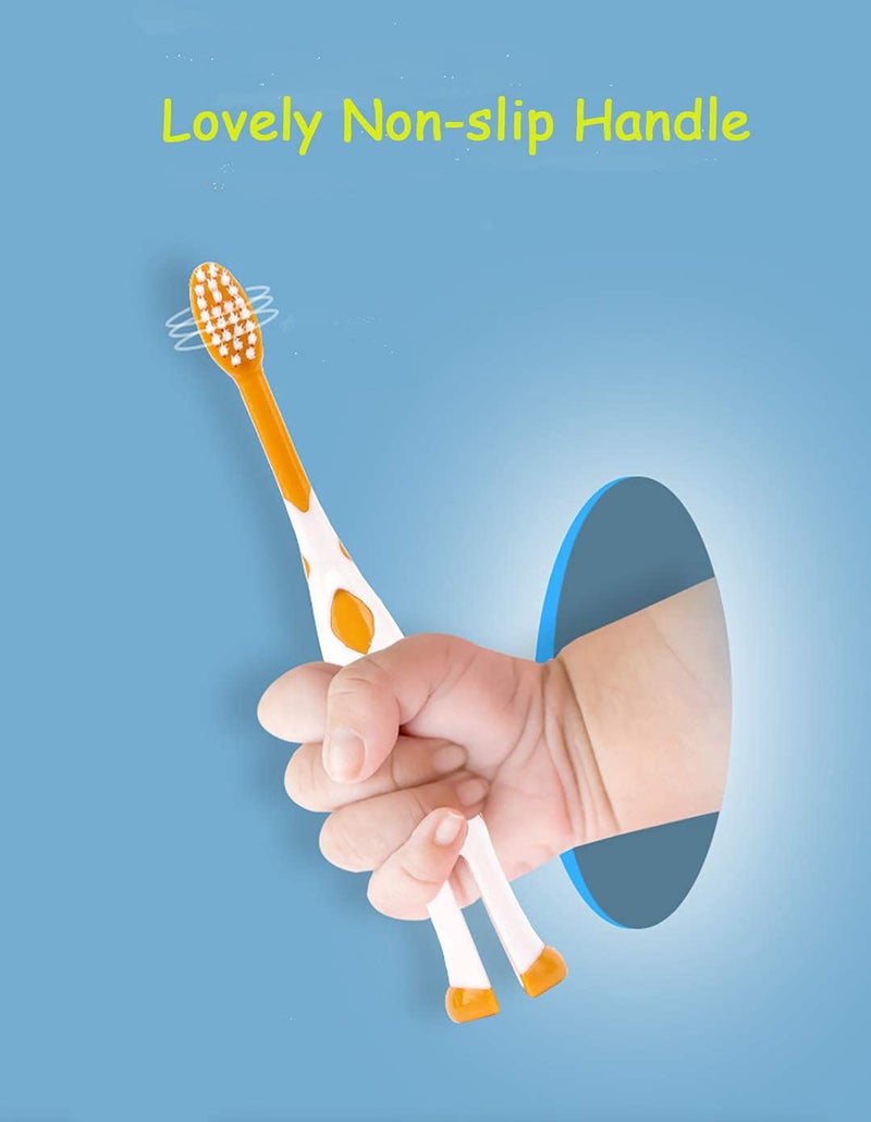 newrichbee 8 Packs Kids Toothbrushes, Extra Soft Lovely Little Deer Toothbrush for Kids 2-8 Years (Pink&Orange&Blue&Green) - Image 5