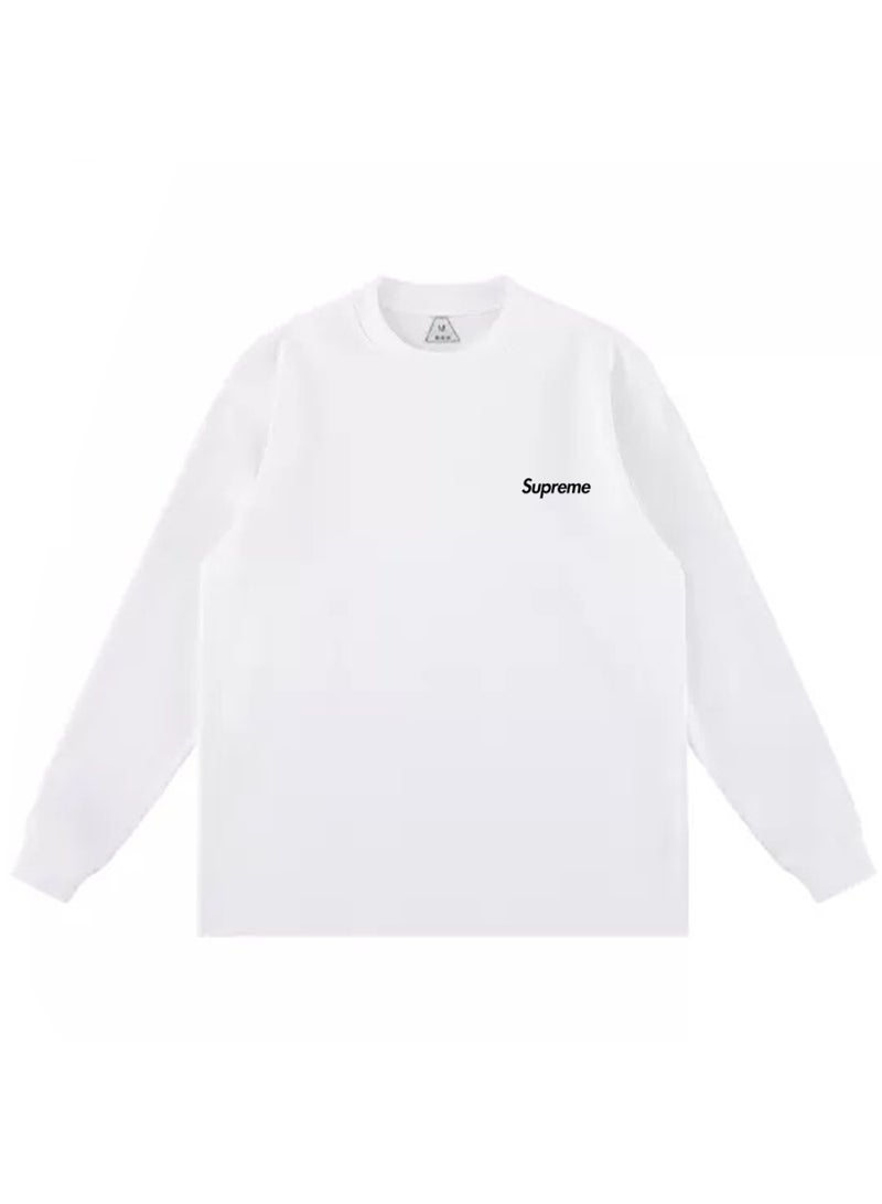 SUPREME men and women spring and autumn cotton loose long sleeve T-shirt - Image 3