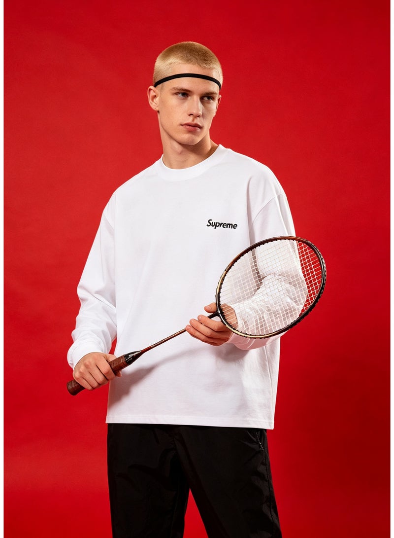 SUPREME men and women spring and autumn cotton loose long sleeve T-shirt - Image 5