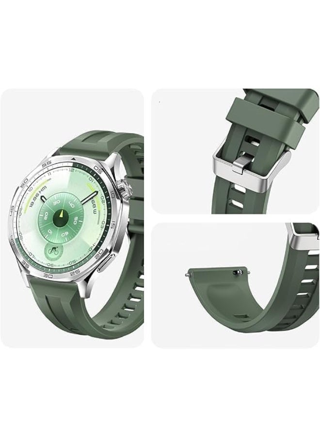 ECO Universal 22mm Silicone Watch Strap, Quick Release Watch Straps for Men and Women, Skin-friendly, Soft, Replacement Strap for 22mm Compatible with Amazfit/Huawei/MI/Fossil/samsung (Green) - Image 3
