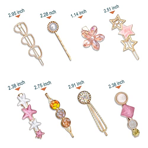 Tresneria® Korean Fashion Hair Clips Set in Trendy Styles and Designs for Women and Girls (PinkWhite) - Image 4