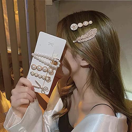 Tresneria® Korean Fashion Hair Clips Set in Trendy Styles and Designs for Women and Girls (PinkWhite) - Image 5