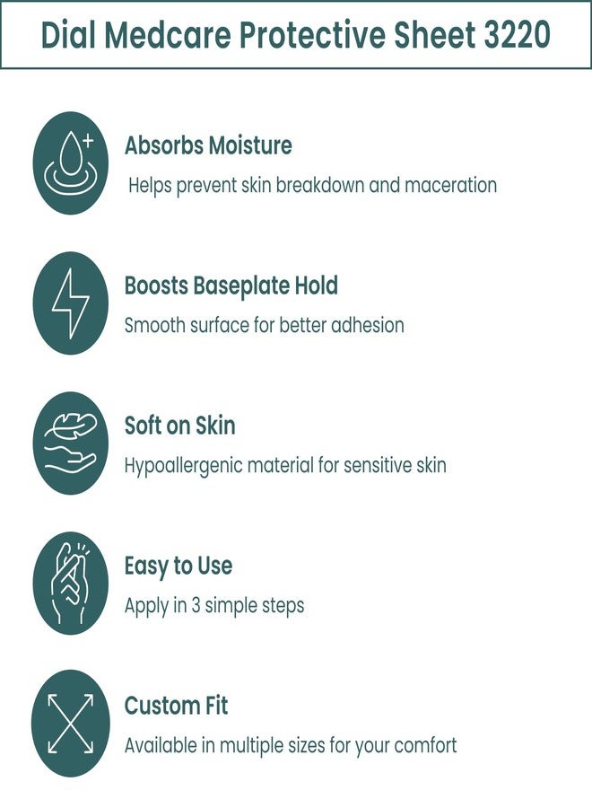 Med Dial Medcare Ostomy Protective Sheet 20×20 cm - MED 3220 PS 220 | Moisture Absorbing Skin Barrier for Colostomy, Ileostomy & Urostomy Baseplate Adhesion (2) - Image 3
