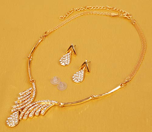 Touchstone Ad Golden Fashionable Necklace Set for Women - Image 5