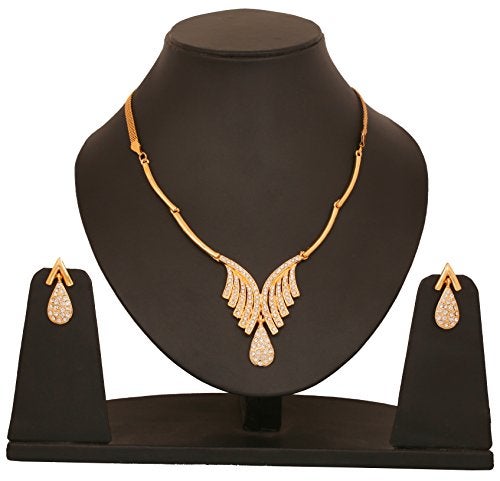 Touchstone Ad Golden Fashionable Necklace Set for Women - Image 2