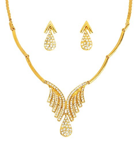 Touchstone Ad Golden Fashionable Necklace Set for Women - Image 1