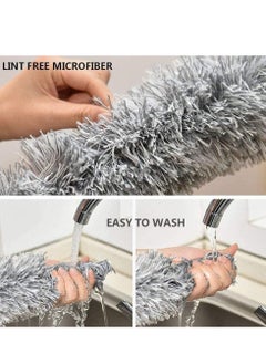 Generic Extra Long Microfiber Broom with Extended Shade, Cobweb Cover Brush, Scratch Resistant, Foldable and Washable, Lint Free Broom for Cleaning Ceiling Blinds and Ceiling Fan  - Image 4