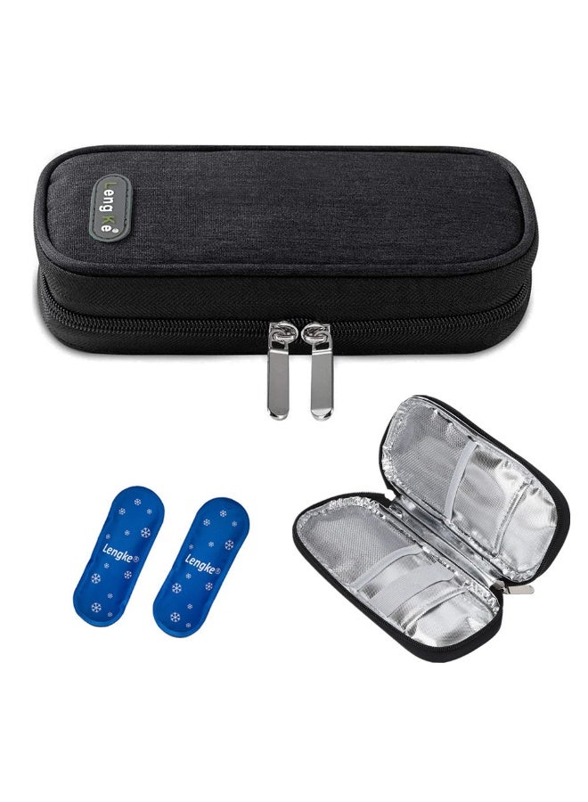 Leng Ke Insulin Cooler Travel Case for Diabetic, Insulin Cooling Case Travel Portable Insulin Pen Carrying Case Cooler Bag Organizer for Diabetic Supplies with 2 Ice Pack - Image 1