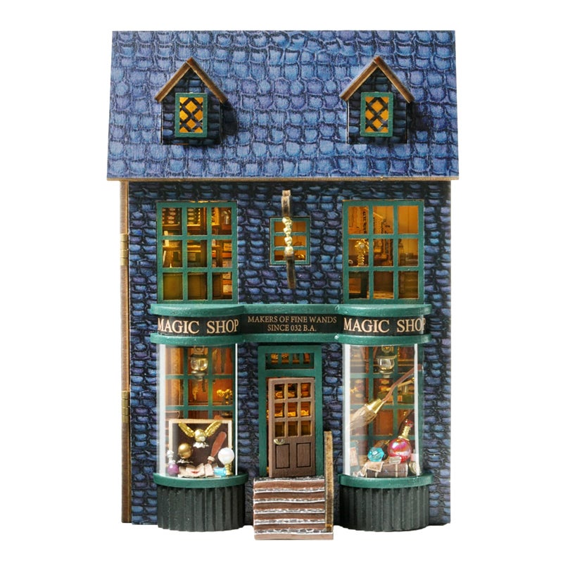 CUTEROOM Diy Miniature House Kit  Cuteroom Wooden Dollhouse Kit Mini House Making Kit With Furnitures  Diy Dollhouse Kit Birthday Gift (Magic Store) - Image 4