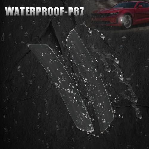 ROCCS 4PCS LED White Side Marker Lights Compatible with 2016-2024 Chevy Camaro ZL1/1LE/SS/RS/LS/LT, 2014-up Cadillac CTS, 2015-up Cadillac ATS Front Rear Bumper Fender Light,Smoked Lens - Image 4