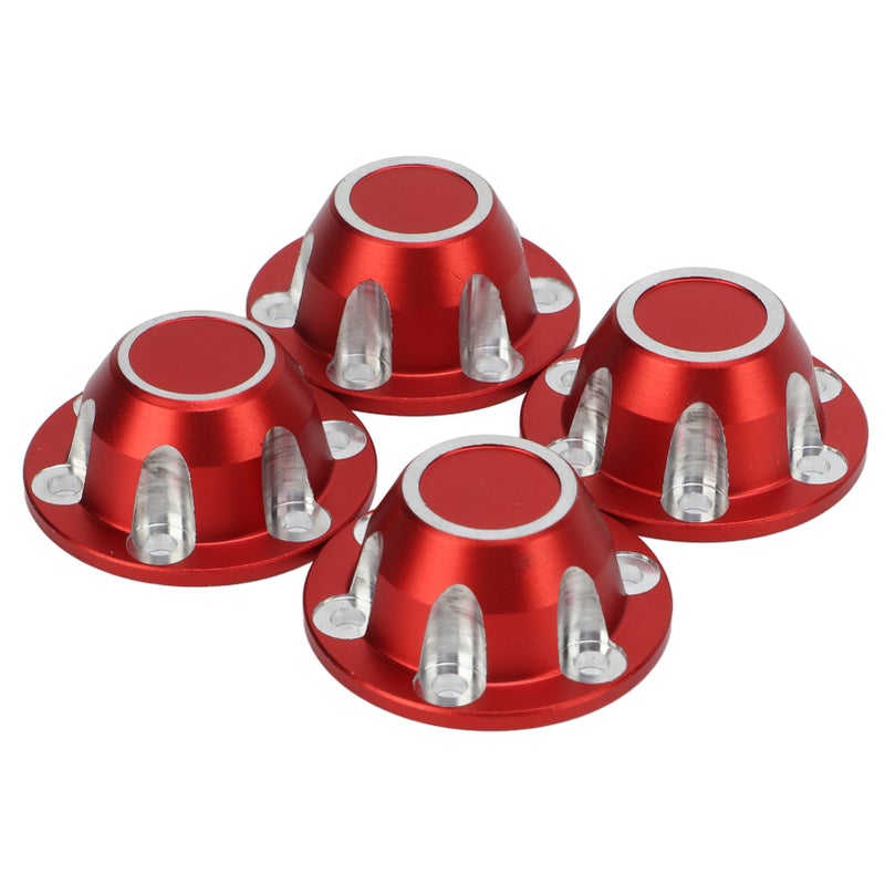 4pcs RC Tire Lock Cap for AXIAL 1/6 SCX6 JLU Remote Control Car Upgrade Accessories Red - Image 4