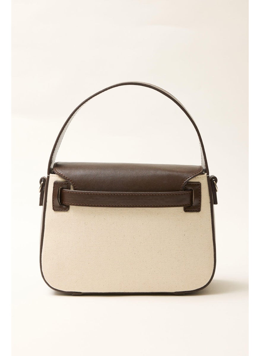 Manuka - Belt Detailed Canvas Mini Bag Brown - Image 1