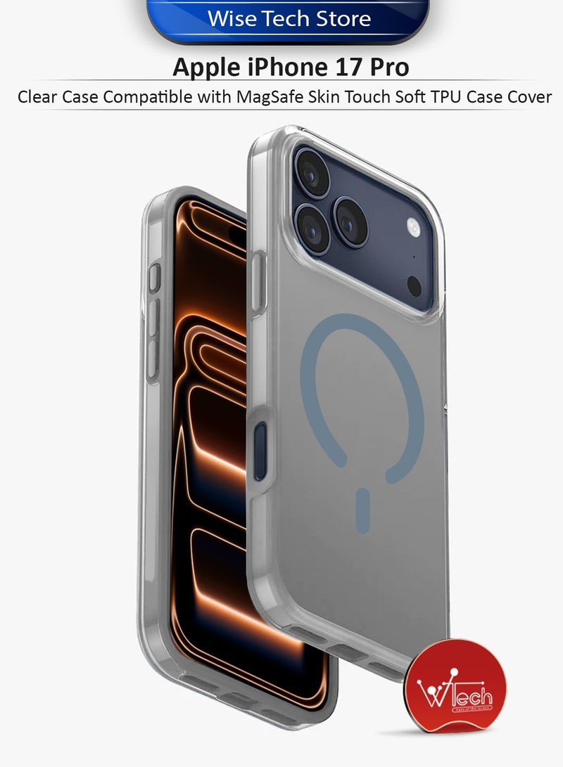 Wtech Apple iPhone 17 Pro 5G 2025 Clear Case Compatible with MagSafe Skin Touch Soft TPU Case Cover (MCMPMN) - Grey - Image 1