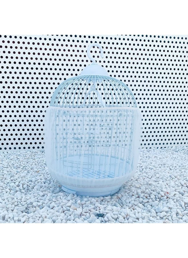 lasenersm lasenersm 1 Piece Bird Cage Cover Birdcage Cover Bird Cage Seed Catcher Birdcage Seed Catcher Parrot Nylon Mesh Net Cover Seed Catcher Guard Net Cover(Girth 46 inch to 67 inch, White)  - Image 2