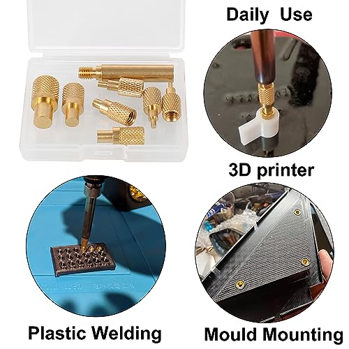 HanTof 8Pcs Heat-set Insert Tips Compatible with T18 ST 900M FX888D FX600 WLC100 Soldering Irons. M2, M2.5, M3, M4, M5, M6, M8 Threaded Inserts Tool for Connecting 3D Printed Parts and Plastic Parts - Image 5