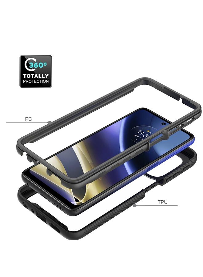 اس-توب جراب لهاتف Motorola Moto G51 5G، جراب هاتف PC شفاف من مادة TPU بلون سادة، بتصميم سماء مرصعة بالنجوم - Image 4